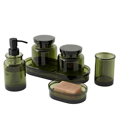 Apothecary Glass Bath Accessories