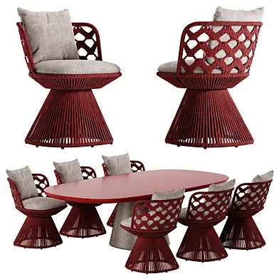 B&B Italia Flair O chair Allure O table set