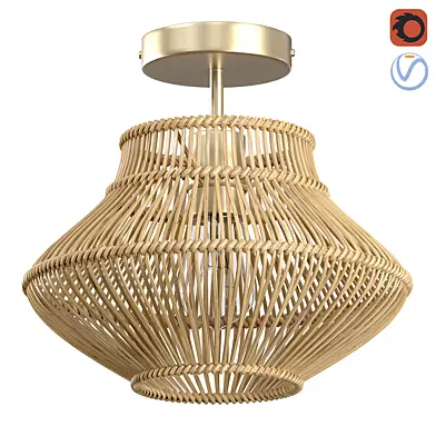 Neher Rattan Semi Flush Mount