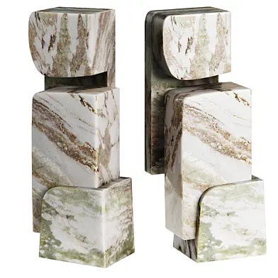Ionic Modern Beige Marble Sculpture by Studio Anansi