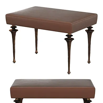 Bronze and leather bench