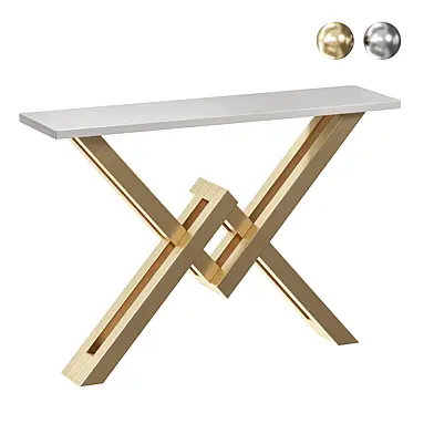 White & Gold Narrow Console Table by Homary