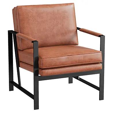 Slipcovered Vegan Leather Armchair