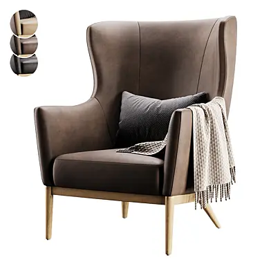 Alva Leather Wingback Accent Chair