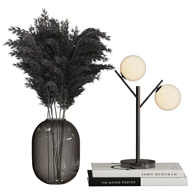 Scandinavian Decoration Of Pampas And Lampshades
