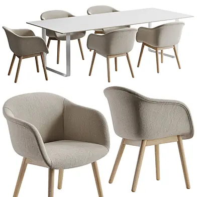 Muuto Fiber Soft Armchair Wood Base