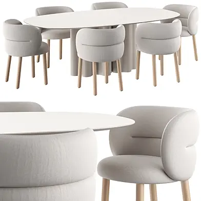 Getlucky Chair by Patricia Urquiola and Teatro Magico Table by Saba Italia