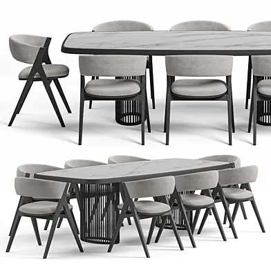 Remo dining chair And Luna Bianca table By Bonaldo