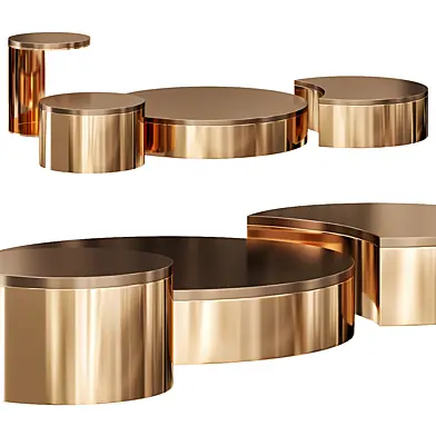MOON COFFEE AND SIDE TABLE by Luxury Living Group