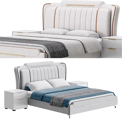 Queen Size Upholstered Headboard Bed