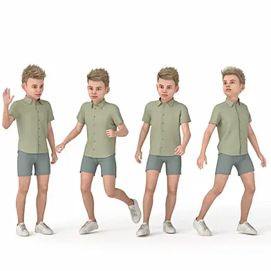 Casual Kid Boy 04 Poses