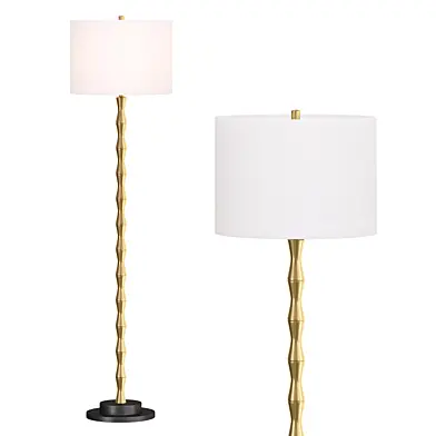 SAFAVIEH Lighting 61-inch Kolten Brass Floor Lamp - 15" x 15" x 60.5"