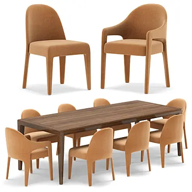 RH Gael restangular table chair