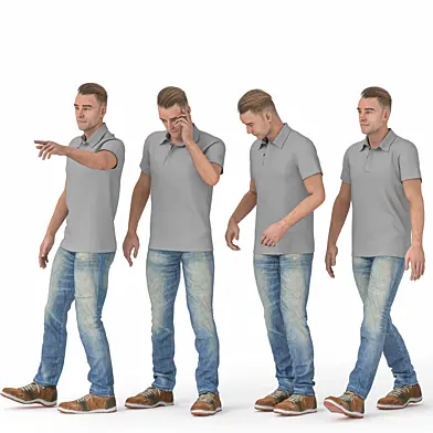 Casual Man in Jeans 04 Poses