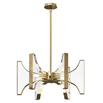 Genesis Acrylic and Antique Brass 8 Light Chandelier By Horchow