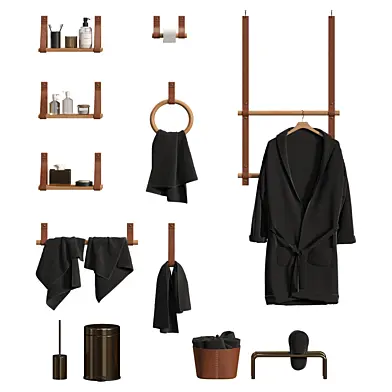 Bathroom Accessories with Leather Tapes
