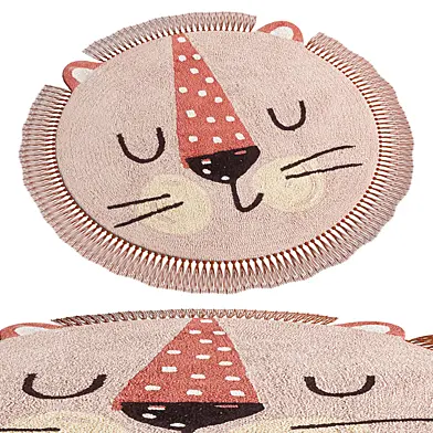 Junglito Lion Head 100% Cotton Rug By La Redoute