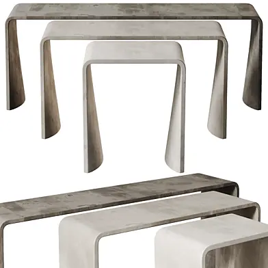 21st Century Concrete Contemporary Stool & Side Table