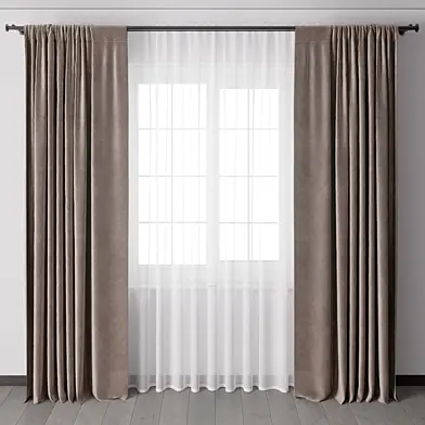Curtains with metal curtain rod 12