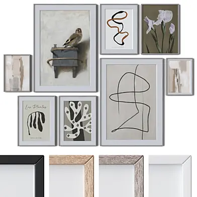Set of 8 wall paintings 3088