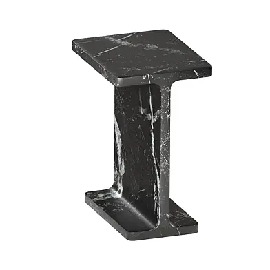 CB2 I Beam black marble side table