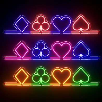 Playing Cards Neon Sign