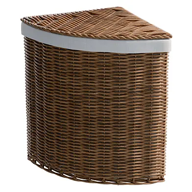 Natural Wicker Corner Laundry Basket
