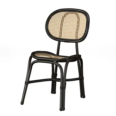 Estie Neutral Rattan Chair Black