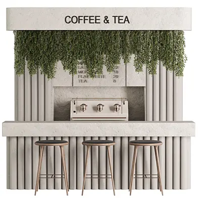 Reception Desk With Hanging Plants - Set08