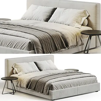 West Elm Curved Modern Upholstered Bed