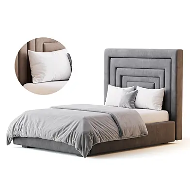 Maklaine Contemporary Navy Velvet Full Bed