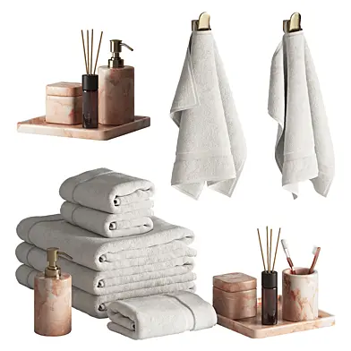 Coral stone bathroom set 001