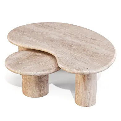 Anna Karlin: Puddle Travertine - Coffee and Side Table