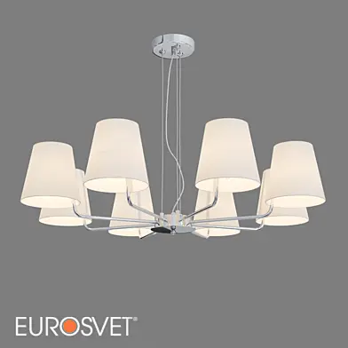 ОМ Подвесная люстра с тканевыми абажурами Eurosvet 60155/8 хром Amaretto