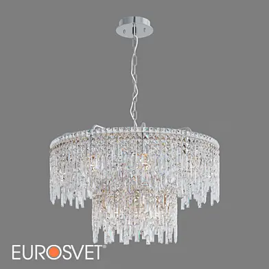 ОМ Подвесная люстра с хрусталем Eurosvet 60160 хром Blitz