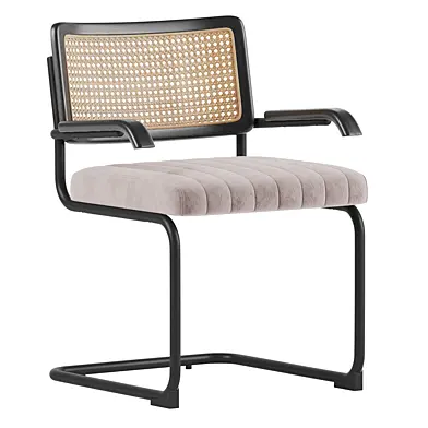 Beige fabric arm chair