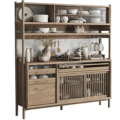 display cabinet with kitchen accessories01