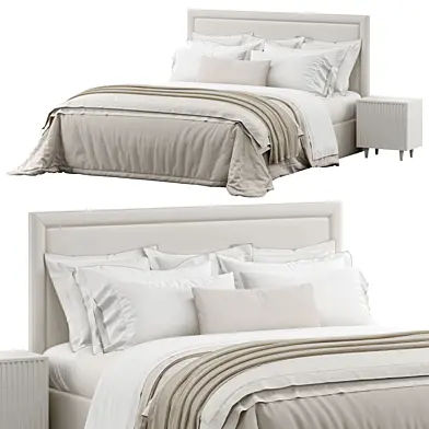 Rectangular Upholstered Headboard Bed