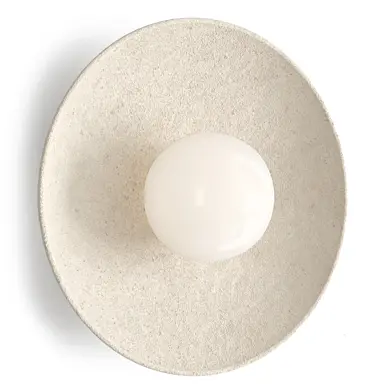 Wall sconce with ceramic dish
