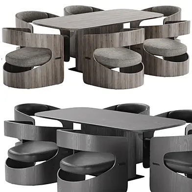 Объеденный стол Glide прямоугольный и Lucky Lounge Chair