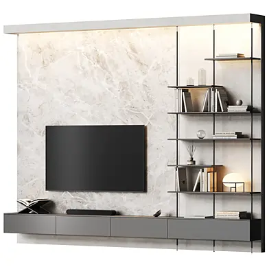 TV wall with shelving 4