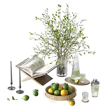 Kitchen Decorative Set with Lemon and Branches