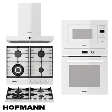 Микроволновая печь, Духовой шкаф,Варочная панель, Вытяжка Vetro Белый Hofmann