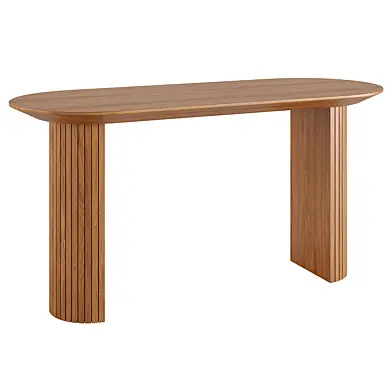 Russo Oval Fluted Wood Desk