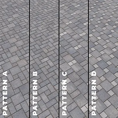 Сет из 4 PBR текстур современной серой брусчатки 4789
