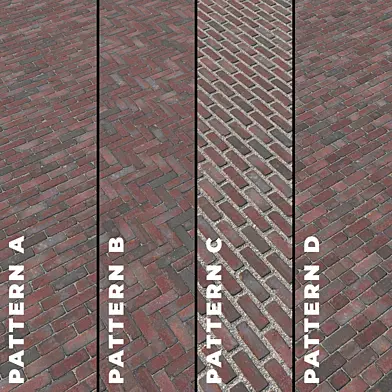 Сет из 4 PBR текстур брусчатки из красного кирпича