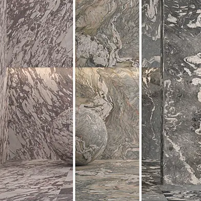 Мрамор Calacatta Viola, Fusion Wow, Black Cosmic. 2700x1700 mm