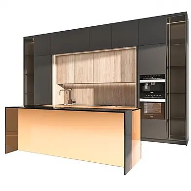 Hidden kitchen with island