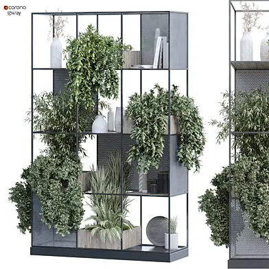 vertical plant in box and partition set 356