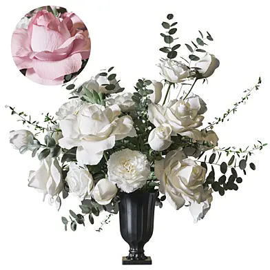 Flower Set 076 Rose white and Pink